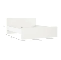 Letto matrimoniale bianco 166x206cm - Kaitak