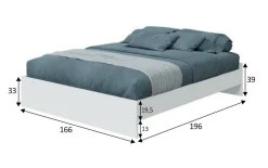 Letto matrimoniale bianco 199x210cm - Fusi
