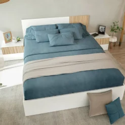 Letto matrimoniale bianco 199x210cm - Fusi