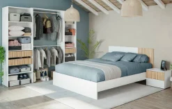 Letto matrimoniale bianco 199x210cm - Fusi