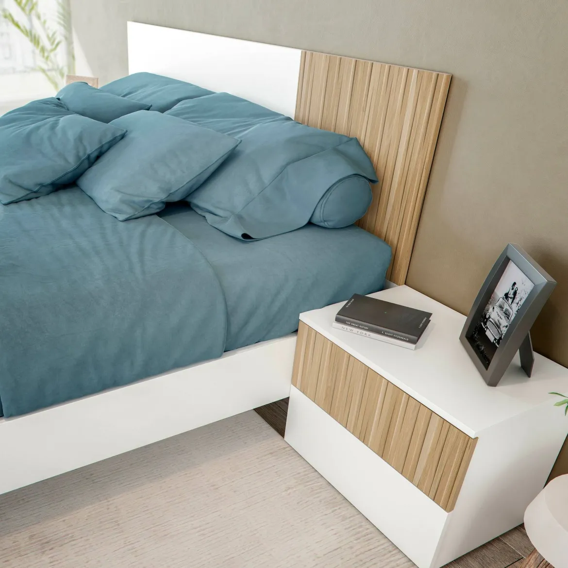 Letto matrimoniale bianco 199x210cm - Fusi