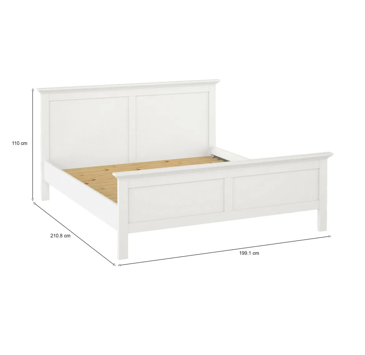Letto matrimoniale bianco 205x266cm - Lupit
