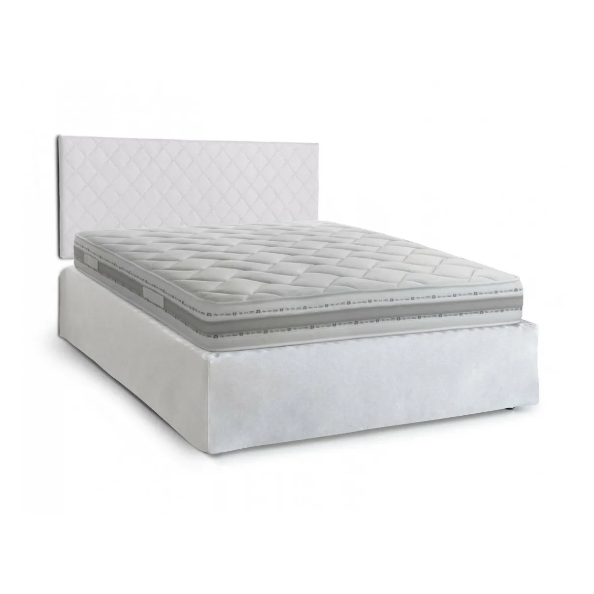 Letto matrimoniale bianco 5x170cm imbottito - Alfredo