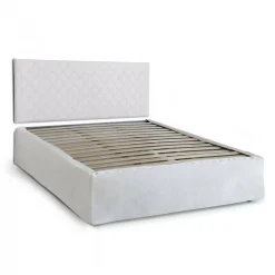 Letto matrimoniale bianco 5x170cm imbottito - Alfredo