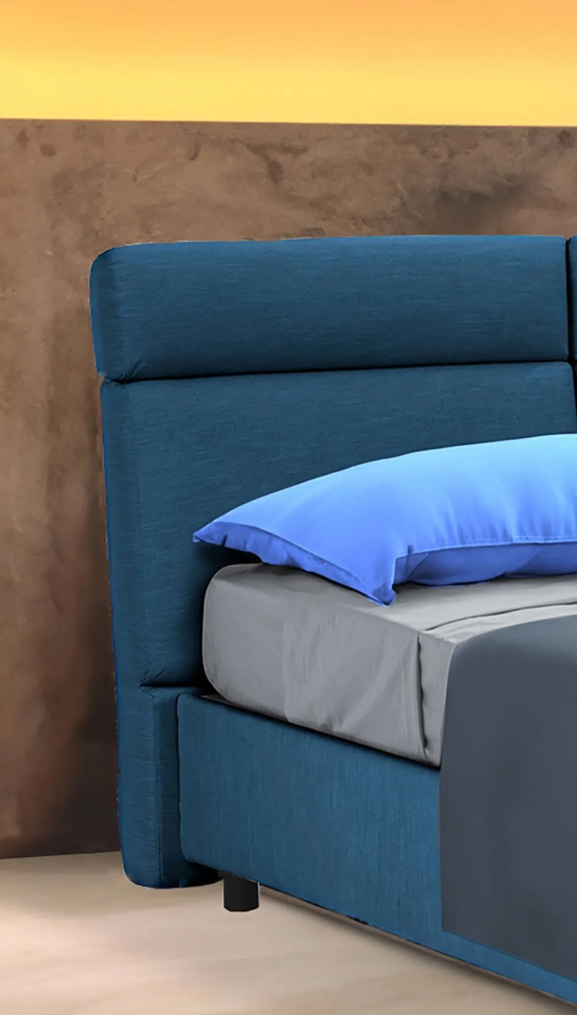 Letto Matrimoniale blu Materasso Incluso Sfoderabile, Contenitore Made in Italy - Asica