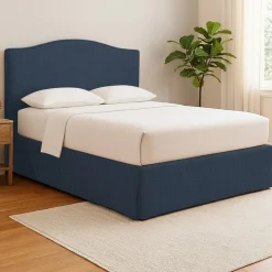 Letto Matrimoniale blu Sfoderabile Contenitore, Dimensione Materasso 160x190 cm Made in Italy - Alcatron