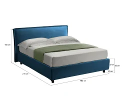 Letto Matrimoniale blu Sfoderabile Contenitore, Dimensione Materasso 160x200 cm - Argentina