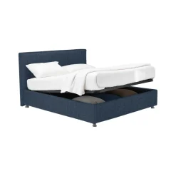 Letto Matrimoniale blu Sfoderabile Contenitore, Dimensione Materasso 160x200 cm - Melilli