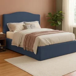 Letto Matrimoniale blu Sfoderabile Contenitore, Dimensione Materasso 160x200 cm - Orino