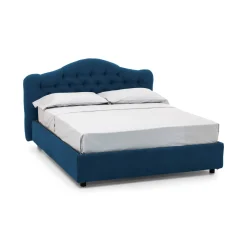 Letto Matrimoniale blu Sfoderabile Contenitore, Dimensione Materasso 160x200 cm Made in Italy - Ator