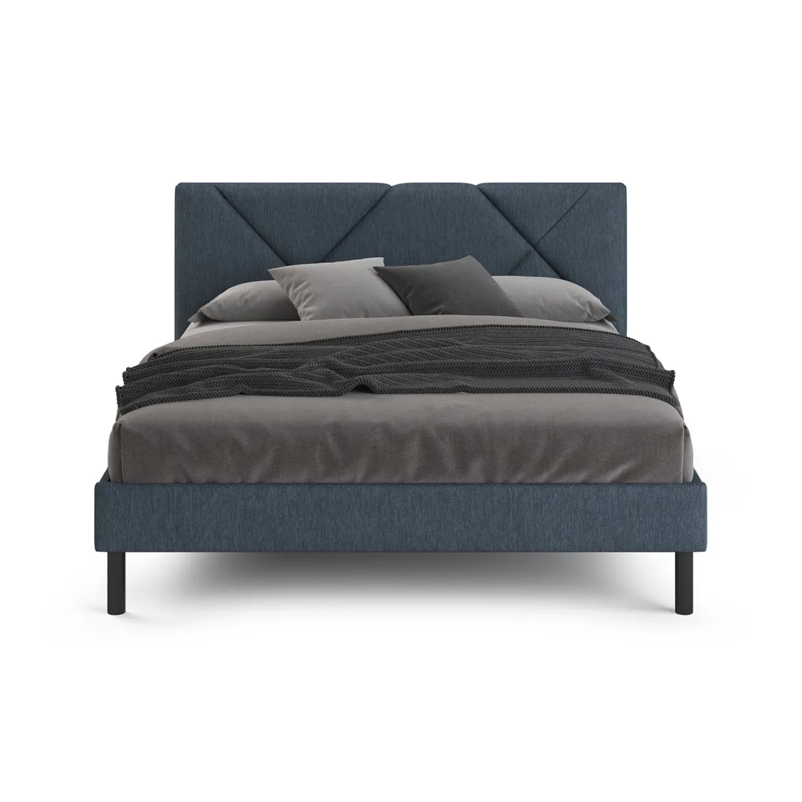Letto matrimoniale blu 169x204cm imbottito - Morpheus