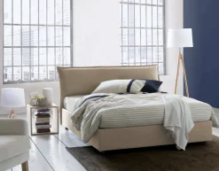 Letto matrimoniale con contenitore beige 175x215cm - Aishia