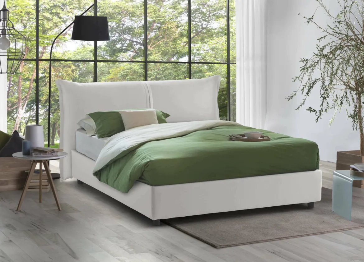 Letto matrimoniale con contenitore bianco 175x205cm - Akym