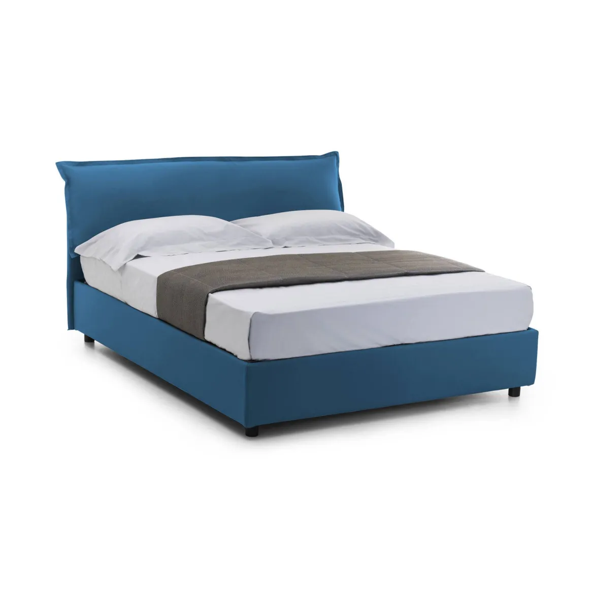 Letto matrimoniale con contenitore grigio 175x205cm - Akym