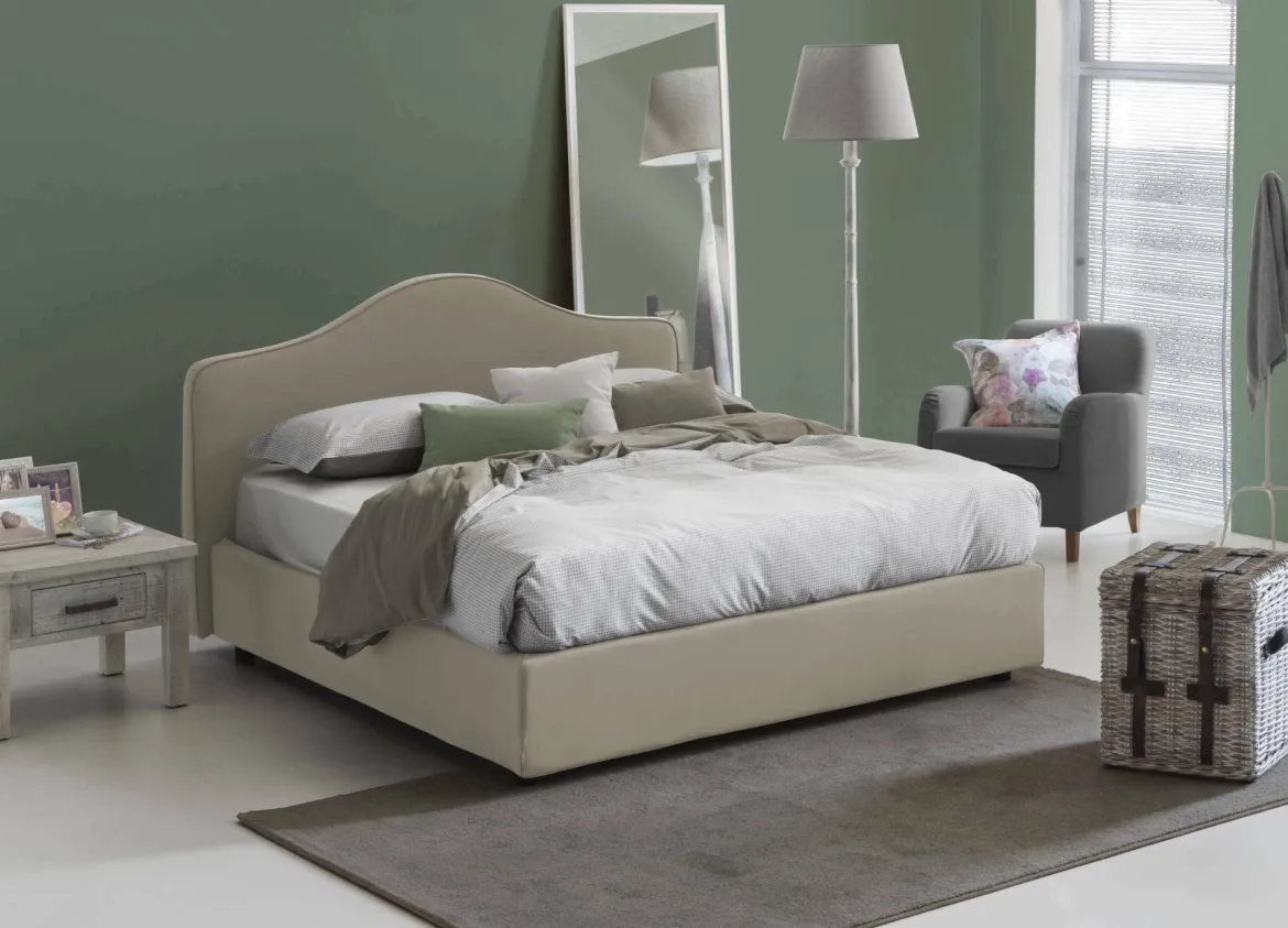 Letto matrimoniale con contenitore tortora 175x205cm - Akym