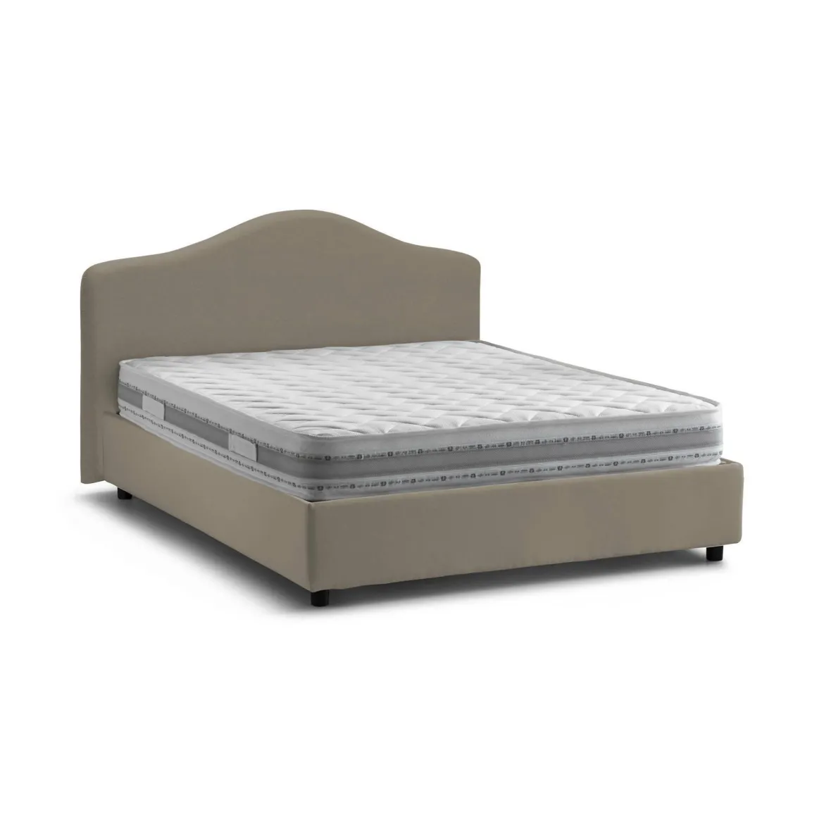 Letto matrimoniale con contenitore tortora 175x205cm - Akym