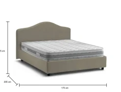 Letto matrimoniale con contenitore tortora 175x205cm - Akym