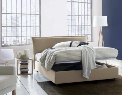 Letto matrimoniale contenitore beige 175x205cm con materasso - Amilcare