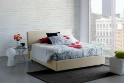 Letto matrimoniale contenitore beige 175x215cm rivestimento lavabile - Ariadni