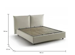 Letto matrimoniale contenitore beige 190x215cm imbottito - Arpino