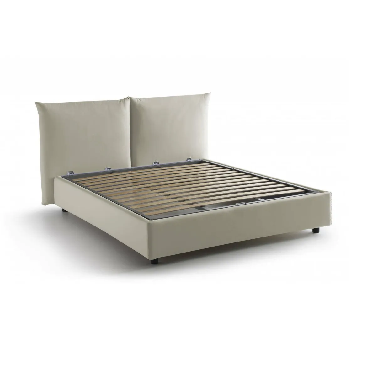 Letto matrimoniale contenitore bianco 171x204cm imbottito - Albanio