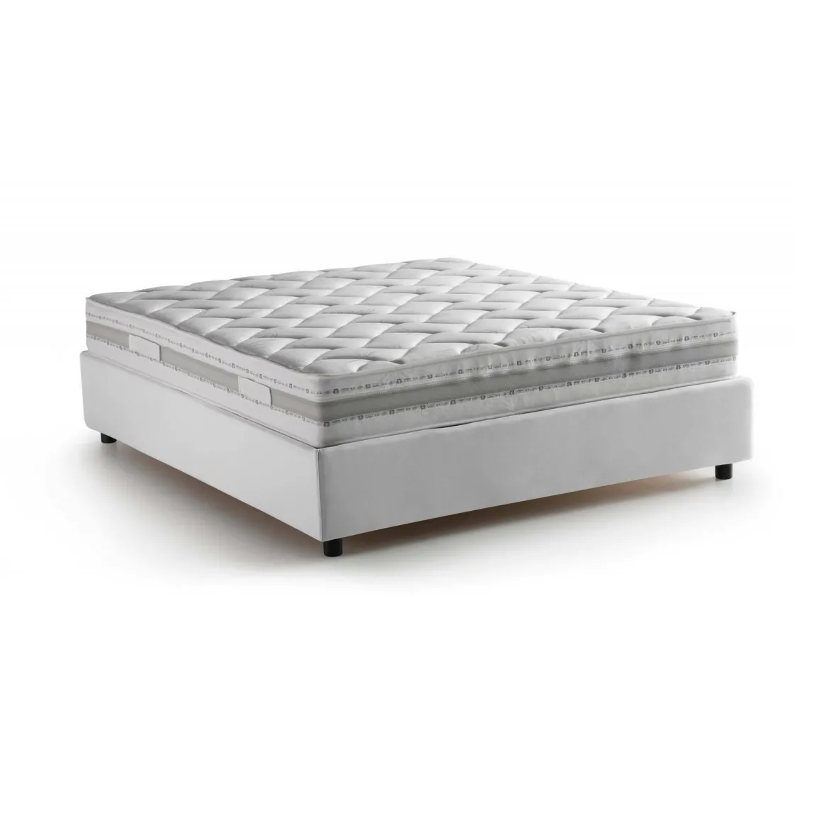 Letto matrimoniale contenitore bianco 175x205cm con materasso - Apel