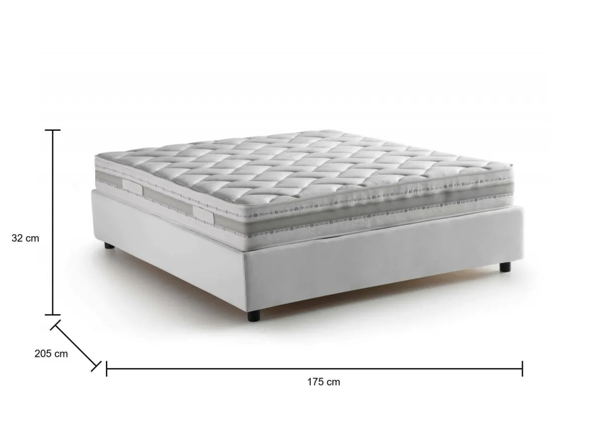 Letto matrimoniale contenitore bianco 175x205cm con materasso - Apel