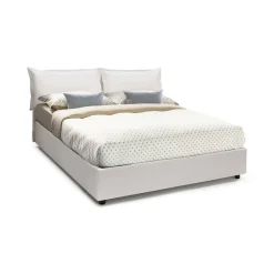Letto matrimoniale contenitore bianco 175x205cm moderno - Viburno