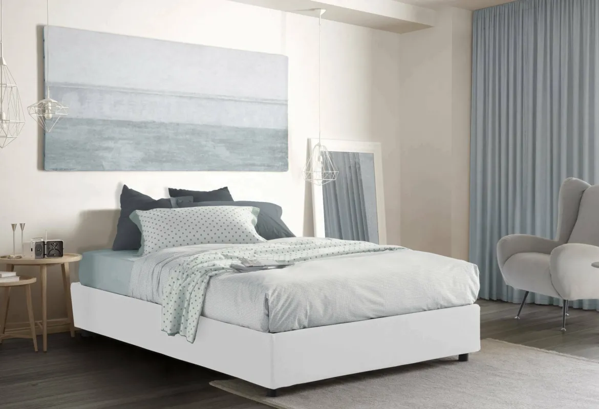 Letto matrimoniale contenitore bianco 175x205cm rete inclusa - Annibale