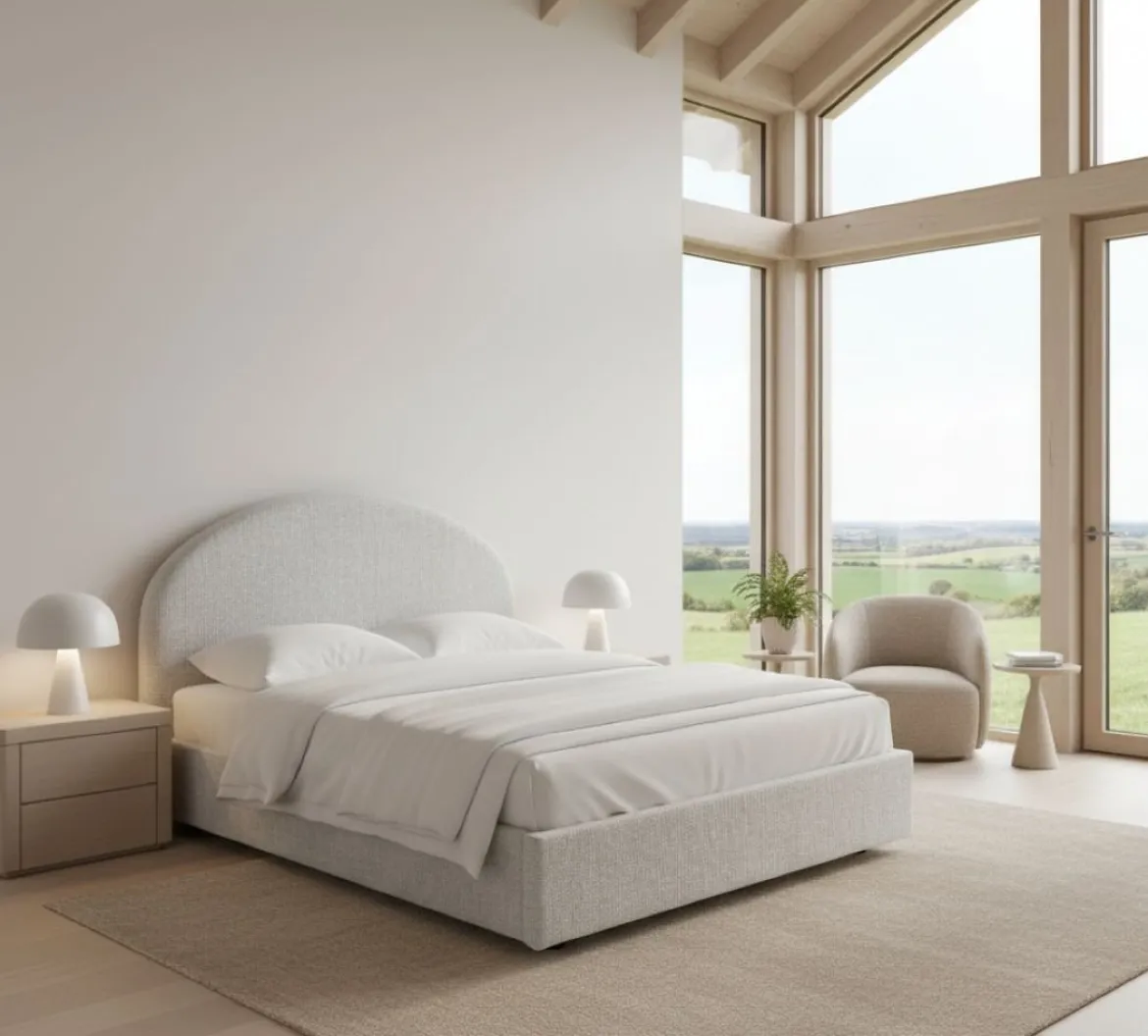 Letto matrimoniale contenitore bianco 175x205cm salvaspazio - Alabaster