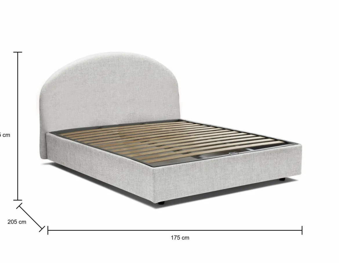 Letto matrimoniale contenitore bianco 175x205cm salvaspazio - Alabaster
