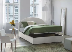 Letto matrimoniale contenitore bianco 175x205cm salvaspazio - Alabaster