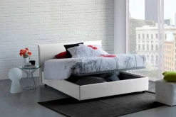 Letto matrimoniale contenitore bianco 175x205cm struttura in legno - Ashlee