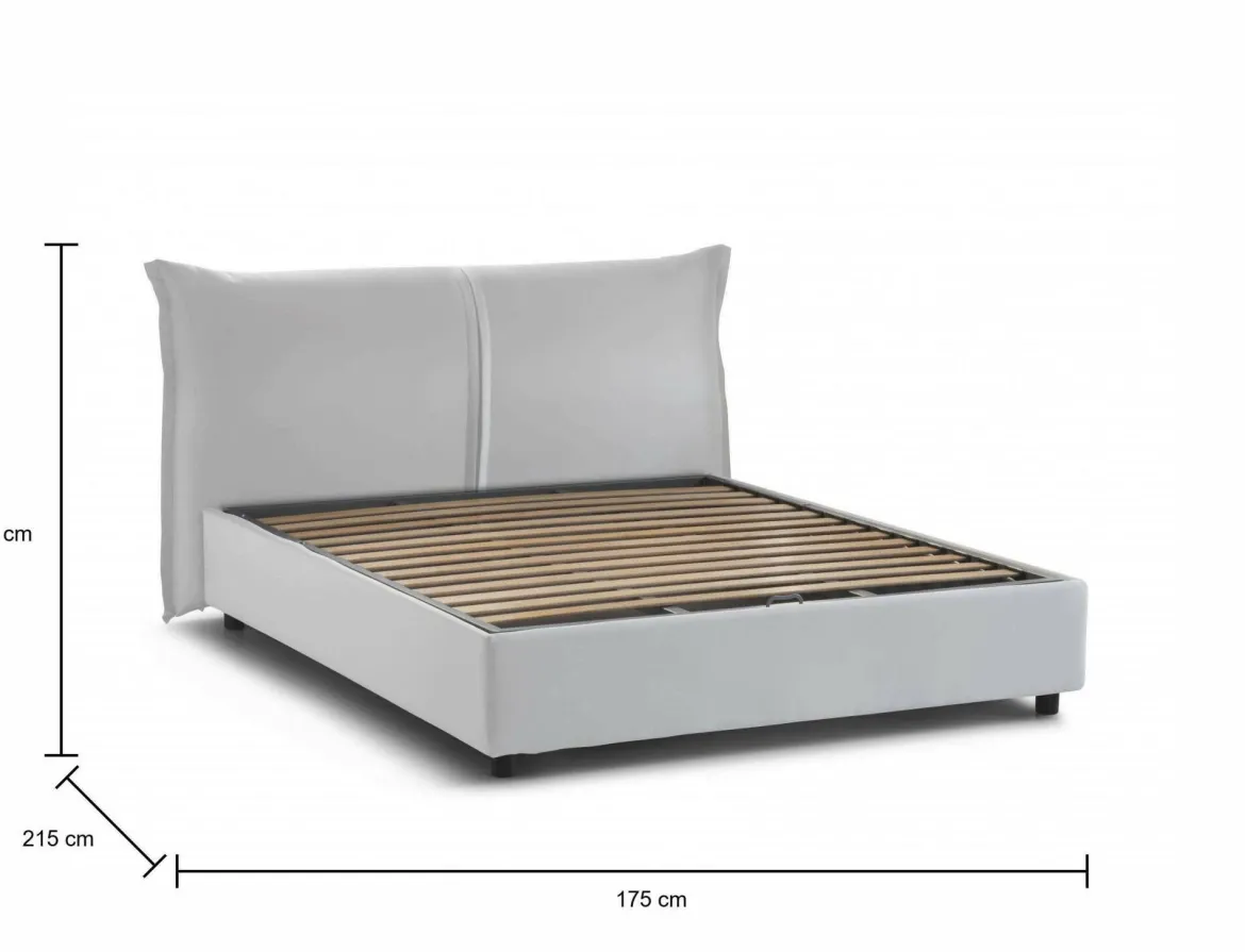 Letto matrimoniale contenitore bianco 175x215cm - Abbas