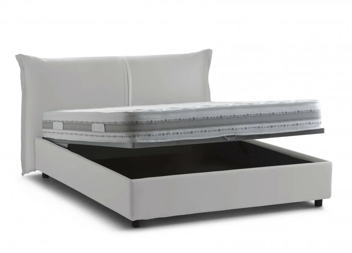 Letto matrimoniale contenitore bianco 175x215cm - Abarat