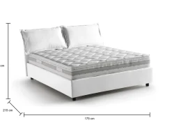 Letto matrimoniale contenitore bianco 175x215cm imbottito - Augite