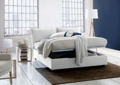 Letto matrimoniale contenitore bianco 175x215cm elegante - Amy