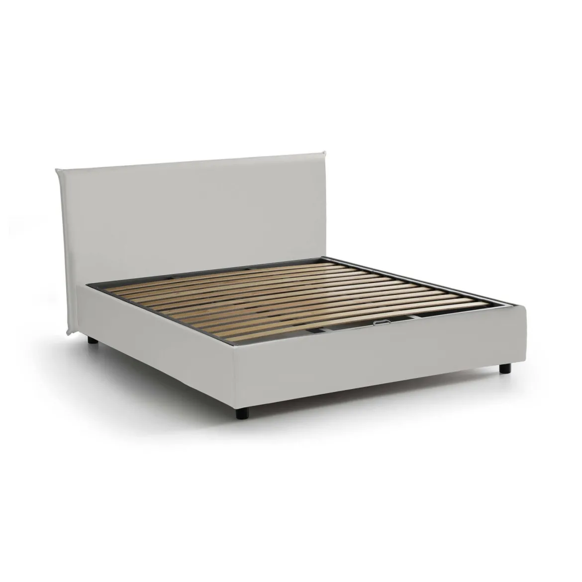 Letto matrimoniale contenitore bianco 175x215cm rete inclusa - Alaska