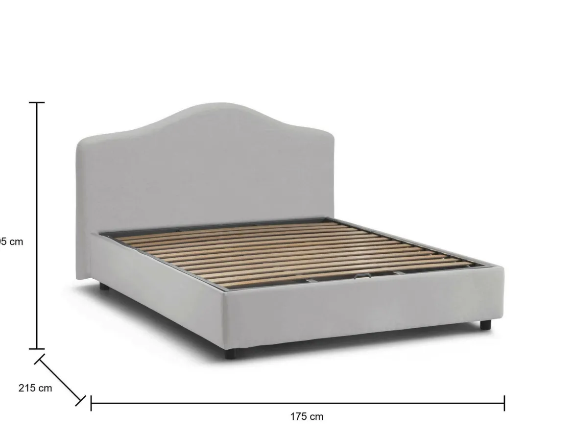 Letto matrimoniale contenitore bianco 175x215cm struttura in legno - Alborella