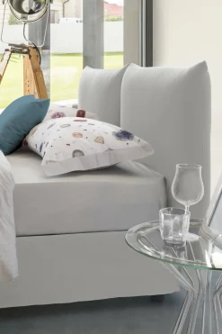 Letto matrimoniale contenitore bianco 190x225cm classico - Aghineo