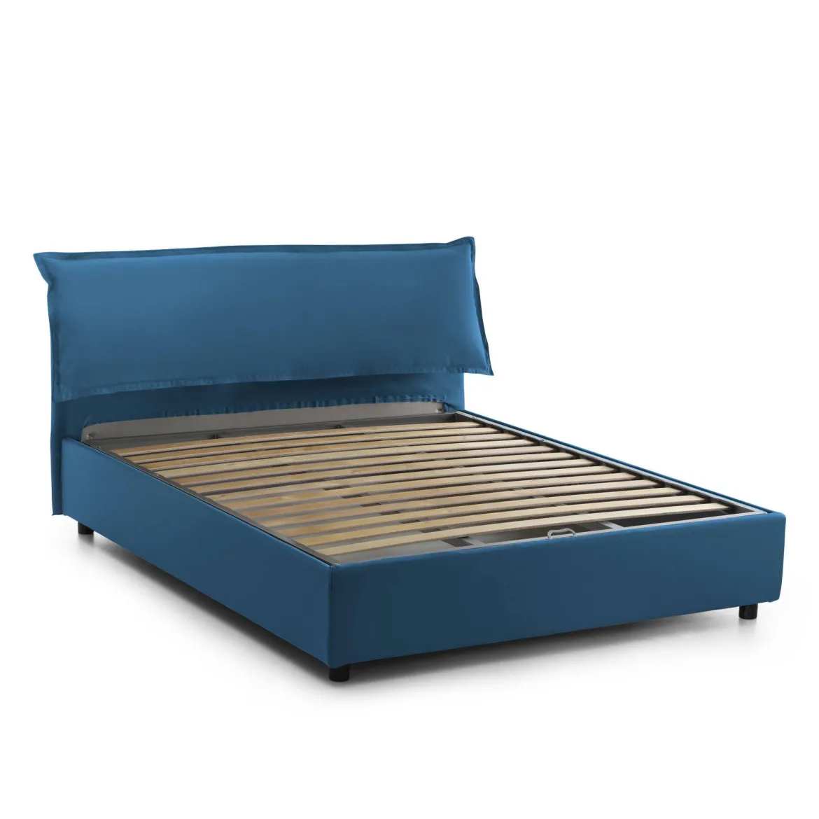 Letto matrimoniale contenitore blu 175x205cm salvaspazio - Anassimene