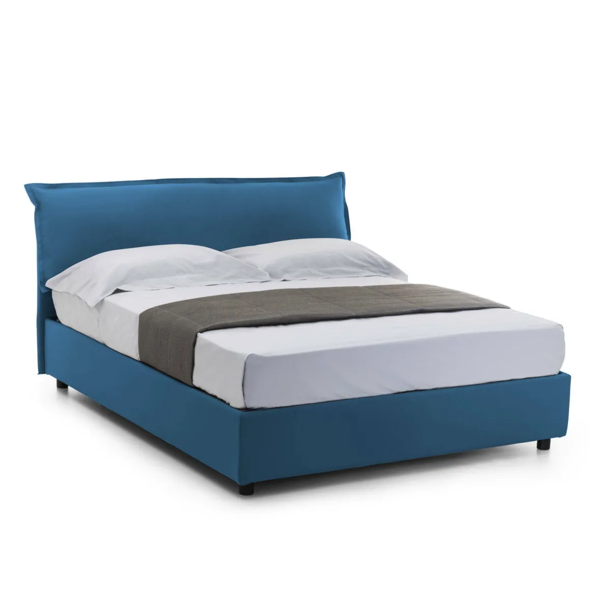 Letto matrimoniale contenitore blu 175x205cm salvaspazio - Anassimene
