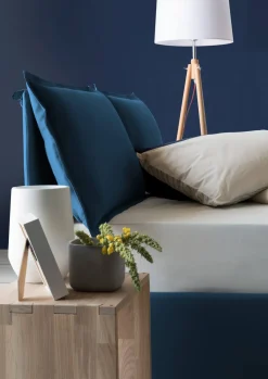 Letto matrimoniale contenitore blu 175x205cm sfoderabile - Anjin