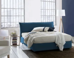 Letto matrimoniale contenitore blu 175x215cm accogliente - Aishia