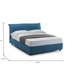 Letto matrimoniale contenitore blu 175x215cm con rete inclusa - Arcan