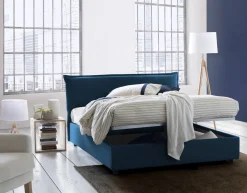 Letto matrimoniale contenitore blu 175x215cm con rete inclusa - Arcan