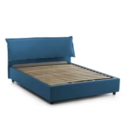 Letto matrimoniale contenitore blu 175x215cm con rete inclusa - Arcan