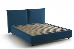 Letto matrimoniale contenitore blu 190x225cm imbottito - Arcole