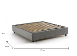 Letto matrimoniale contenitore grigio 175x205cm accogliente - Almond