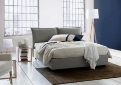 Letto matrimoniale contenitore grigio 175x205cm con materasso - Amelinda